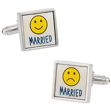 Imagem de Abotoaduras divertidas para casamentos com caixa de apresentação Cuff-Daddy Married Happy Sad