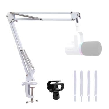 Imagem de FEELWORLD Braço de Microfone Ams1, Suporte de Braço de Microfone Ajustável com Parafuso de 3/8” A 5/8”, Compatível com Pm1 E Outros Microfones para Podcast, Streaming, Estúdio de Jogos (Branco)