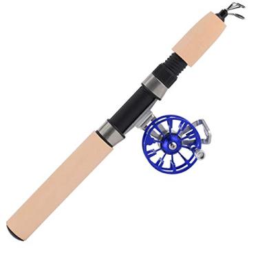 Imagem de Varas de Pesca Portáteis de 26 Polegadas, Vara de Pesca Telescópica Com Conjunto de Carretel Portátil Ao Ar Livre Inverno Acessórios de Equipamento de Pesca No Gelo (Azul)