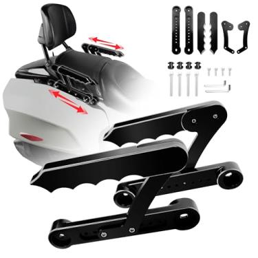 Imagem de BAKAFOH Apoio de braço de passageiro de motocicleta ajustável para Can-Am Spyder F3 F3-S F3-T F3-L 2016-2024 Acessórios Kit de montagem do descanso do braço traseiro alumínio
