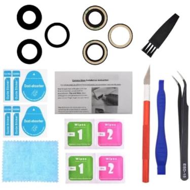 Imagem de PHONSUN Conjunto de vidro de lente de câmera traseira de substituição para Apple iPhone 14 Pro/14 Pro Max preto (conjunto de 3 peças)