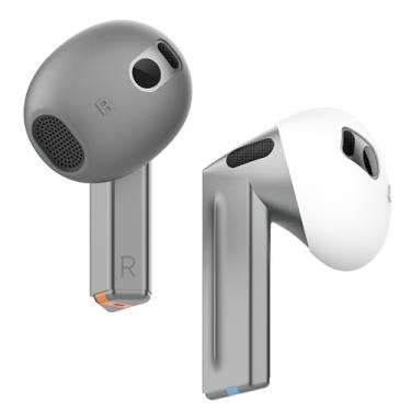 Imagem de elago 2 pares de capas para Galaxy Buds 3 pontas auriculares compatível com Galaxy Buds 3 [cabe na capa] capa de silicone antiderrapante, antiarranhões, guia de instalação (1 par de cada) (cinza