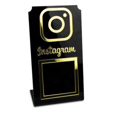 Imagem de Placa Instagram Qr Code Display Acrílico Loja Balcão Preto - NoBrand, 