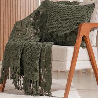 Imagem de Manta Decorativa Atacama New 160x220cm - Tessi, Verde Militar