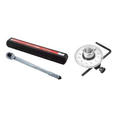 Imagem de Torquimetro estalo 1/2 pol 2.8 a 21kg + medidor de grau - MFL