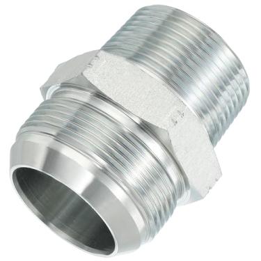Imagem de PATIKIL Conectores de mamilo redutores hexagonais Adaptador de tubo macho 1-7/20.3 cm alargamento 37° JIC x 1-1/10.2 cm macho NPT, adaptador de bocal redutor de encaixe de tubulação encaixe hidráulico