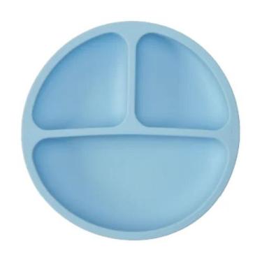 Imagem de Prato Com Ventosa De Silicone Para Bebês E Criança Buba Cor Azul