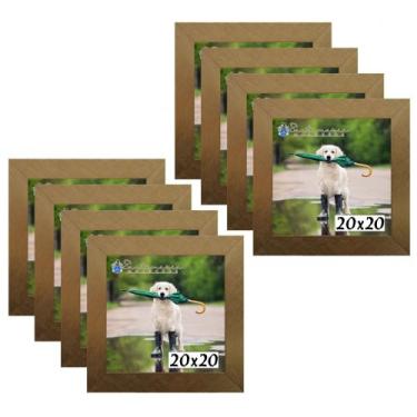 Imagem de Kit 8 Porta Retrado Molduras 20x20 Dourado - Santamaria Molduras