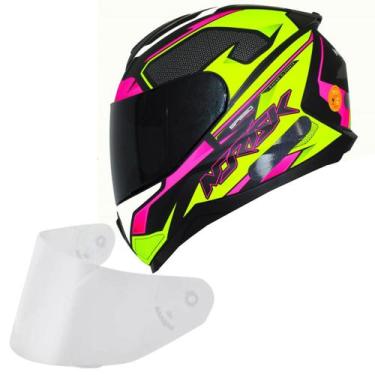 Imagem de Capacete Moto Norisk Razor Speedmax Amarelo Viseira Fume, Amarelo rosa
