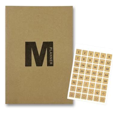 Imagem de Planejador mensal Cimpleasy 2025-2026 - Tamanho A4 grande sem data com adesivos decorativos, encadernado com costura, layout sem data em branco de 18 meses, perfeito para planos personalizados,