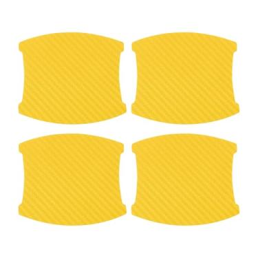 Imagem de INFINAUTO Protetor contra arranhões de maçaneta de porta de carro 3D, película protetora de maçaneta de porta de carro 90 x 100 mm, amarelo, 4 peças