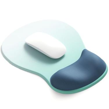 Imagem de Tapete de mouse ErgoComfort Gel para descanso de pulso - Mouse pad ergonômico para escritório com suporte de pulso - antiderrapante, design de acessórios de mesa para decoração de casa e jogos