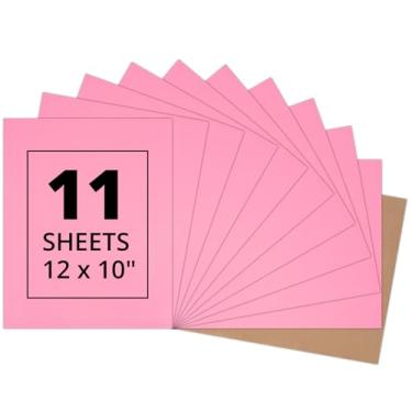 Imagem de HTVRONT Pacote de vinil de transferência de calor HTV rosa: pacote com 11 30,5 cm x 25,4 cm ferro em vinil para camiseta, vinil de transferência de calor para Silhouette Cameo ou máquina de prensa a