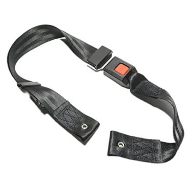 Imagem de Cinto de segurança para cadeira de rodas 122 cm, fecho de estilo automático, cinto de segurança com botão de pressão, L48", compatível com cadeiras de rodas manuais e elétricas, orifícios de montagem