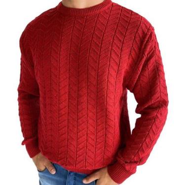 Imagem de Blusa de Tricô Masculina - Carlan, M, Vermelho