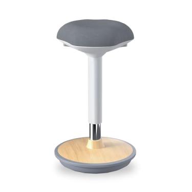 Imagem de ERGO COLLECT Cadeira ergonômica de balanço, cadeira de mesa de altura ajustável, banco giratório com movimento de balanço, base antiderrapante com almofada de espuma, banco portátil para casa,