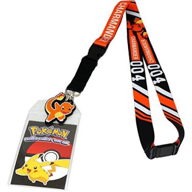Imagem de Bioworld Cordão Pokemon Charmander 004 com Suporte para Crachá de Identificação e Pingente de Borracha PVC