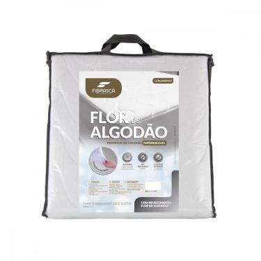Imagem de Protetor de Colchão Queen 160x200cm Flor de Algodão com Elástico Impermeável Fibrasca