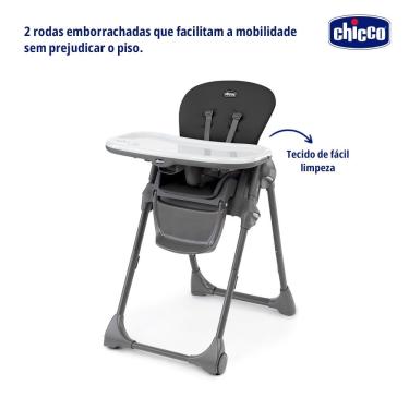 Imagem de Cadeira de Alimentação Chicco Alta 6m -18kg Polly Preta - 6079756950610