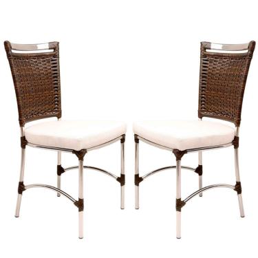 Imagem de 2 Cadeiras De Jantar Jk Em Alumínio E Fibra Sintética