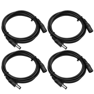 Imagem de ANLINK Pacote com 4 cabos de extensão de alimentação CC de 1,8 m 5,5 mm x 2,1 mm macho para fêmea para câmera de vigilância de segurança CCTV DVR independente, fita de LED, roteador, adaptador de