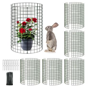 Imagem de Pacote com 18 unidades de malha protetora de plantas, protetor de plantas de animais, gaiola de metal para flores, legumes, árvores, evita esquilos, coelhos, galinhas, ratos, rede para plantas de