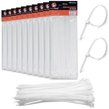 Imagem de Kit 1000 Abraçadeiras Lacre De Nylon Enforca Gato Cinta Plástica 3,6x250mm Fita Hellerman 25cm Branca Revenda Lojista