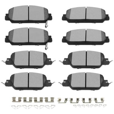 Imagem de SCITOO Conjuntos de pastilhas de freio de cerâmica D2036 D2037 dianteiro e traseiro com substituição de ferragens para Honda para CR-V 2017 2018 2019 2020 2021 2022