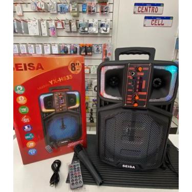 Imagem de Caixa de Som Portátil Seisa YXH-833 Bluetooth LED Microfone Controle 2
