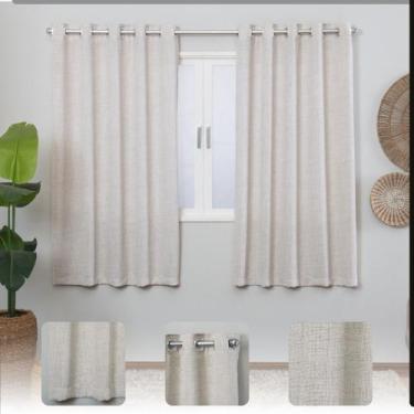 Imagem de Cortina Franzida Palha 2,80x1,70 Tecido Linho Grosso Moderno - ENTROU 