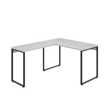 Imagem de Mesa em L Kuadra Office 120x150x75cm Snow/Est.preta