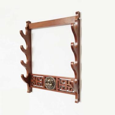 Imagem de Suporte de espada prateleira de exibição de espadas, suporte para espadas, suporte para katana com gancho de 1 a 4 níveis para montagem na parede, prateleira para espadas com forro de veludo e decora