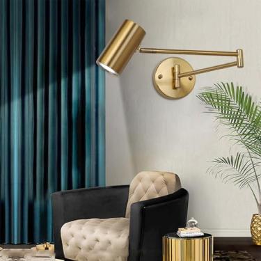 Imagem de Lâmpada de parede com braço oscilante LED, luzes de parede dobráveis giratórias, luz de leitura ajustável de 350°, arandela de parede, decoração antiga, alumínio, metal, sala de estar, quarto infantil