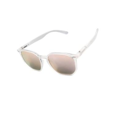 Imagem de Óculos de Sol Hexagonal Acetato Itaniano Flexivel Premium Retro Lentes UV400 Feminino Masculino - Cacife Brand (Rose Espelhado)