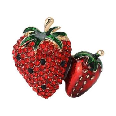 Imagem de Broche de Romã e Melancia com Strass - Presente para Festa, Vermelho20