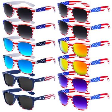 Imagem de knliwkm Óculos de sol com bandeira americana para homens, acessórios de 4 de julho com bandeira americana, E, one size fits most