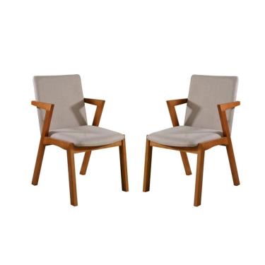 Imagem de Cadeiras Madeira Maciça Estofada com Braço - Tulipa - Harmonia Salas