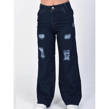 Imagem de Calça pantalona wide leg modinha jeans premium 10 ao 16 - NoBrand, Lav