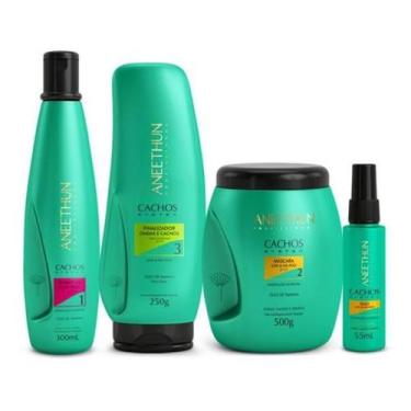 Imagem de Kit Aneethun Cachos System Low & No Poo Com 4 Produtos
