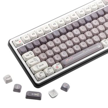 Imagem de AKepopery Teclas Smart Fish PBT - perfil MOA, para teclado personalizado 60 65 75 100 por cento, 5 sublimação de tinta lateral, conjunto de 134 teclas para teclados Cherry Gateron MX Switchs