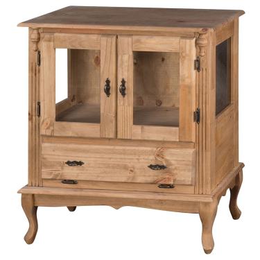 Imagem de Cristaleira Antique 2 Portas de Vidro 1 Gaveta Cera Clara