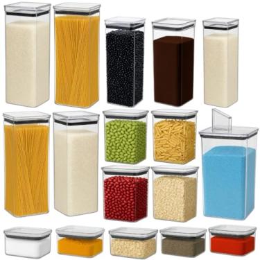 Imagem de 17 Potes Herméticos Cozinha Empilháveis Completo 4 Tamanhos