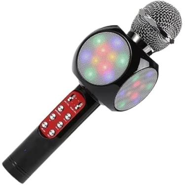 Imagem de Microfone Karaokê Sem Fio Caixa de Som Bluetooth Efeito De Voz Usb SD Xtrad WS-303 cores variadas