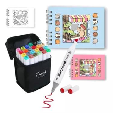 Imagem de Kit com 1 Livro de Colorir Bob Capivara com Estojo de Canetinhas, Ponta Dupla Marcador Permanente, 24 Cores Vibrantes (LIMITADO)
