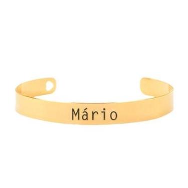 Imagem de Bracelete Personalizado Gravação Nome Mário Banhado Ouro 18K - 999003210-Feminino