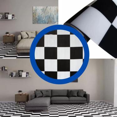 Imagem de Piso Vinílico em Rolo 0,7mm 2m X 25m Kapazi - caixa com 50m2 - Preto/Branco