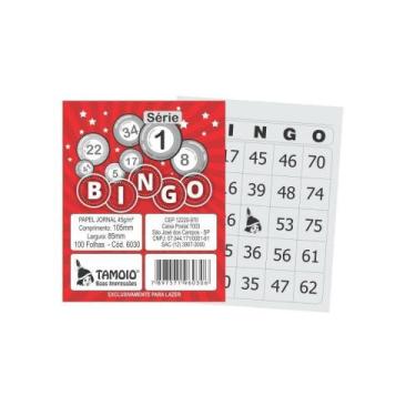 Imagem de Cartela de Bingo 105x85mm 100 folhas Jornal 45g - Tamoio