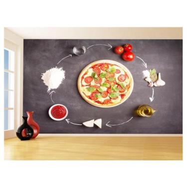 Imagem de Papel De Parede 3D Alimentos Pizza Receita Sabor 3,5M Al450 - Você Dec