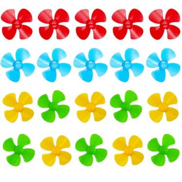 Imagem de 20PCS 2mm Shaft DC Motor Plastic Propeller 4-Blades 80mm Fan Shape Propellers for RC Boat Fan Leaves Ship Airplane DIY Model Toy Parts (Mix Color 1)