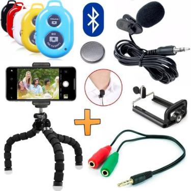 Imagem de Kit Youtuber Tripé Para Celular Smartphone Universal Microfone de Lape
